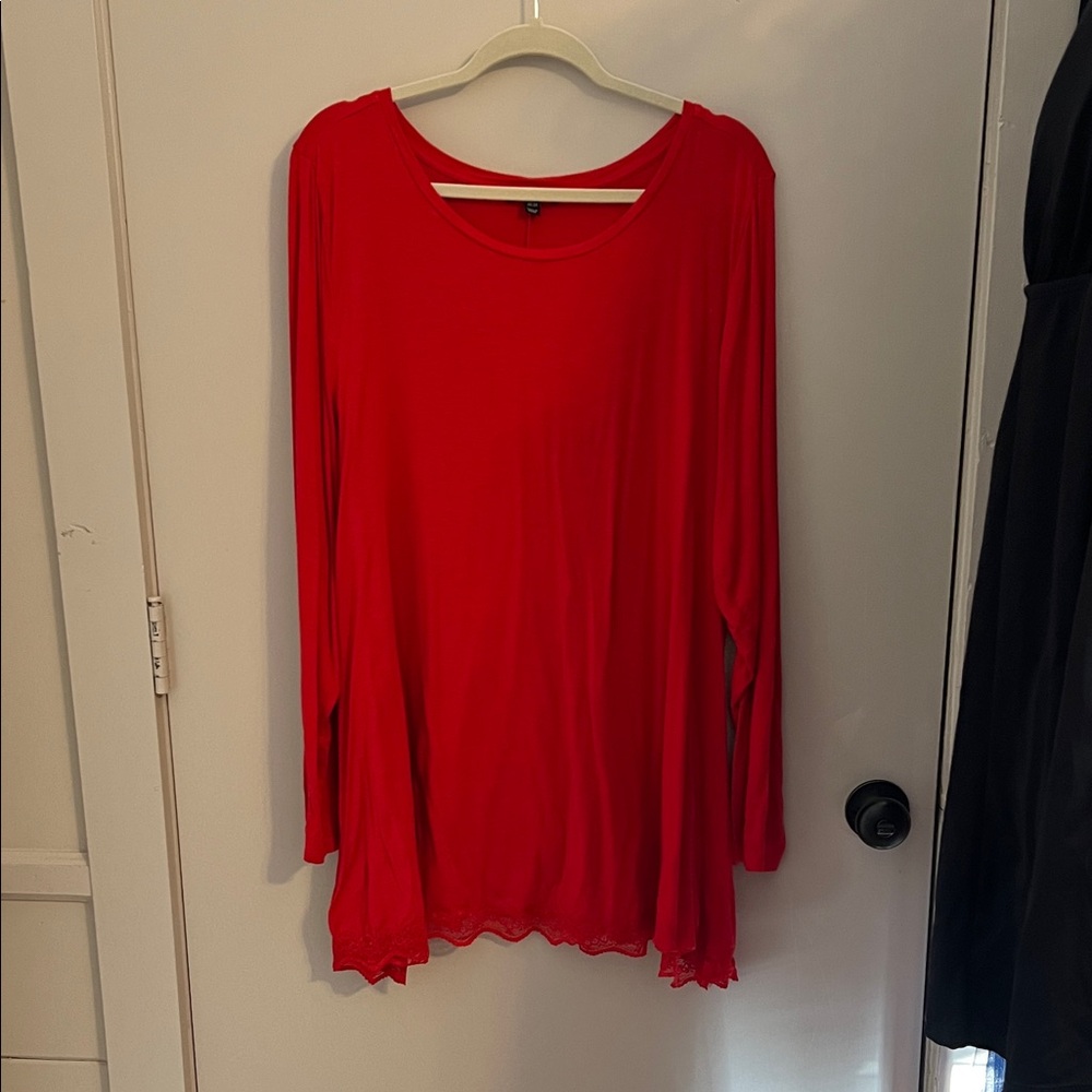 Lane Bryant Vibrant Red Long Sleeve Top